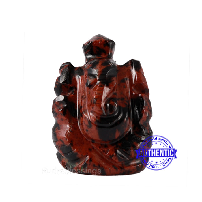 Mahagony Obsidian Ganesha Statue - 88 J