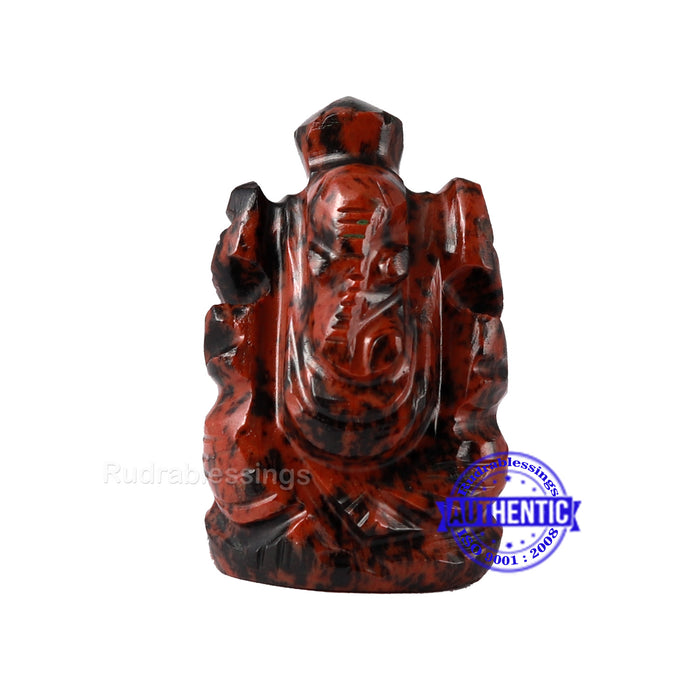 Mahagony Obsidian Ganesha Statue - 88 K