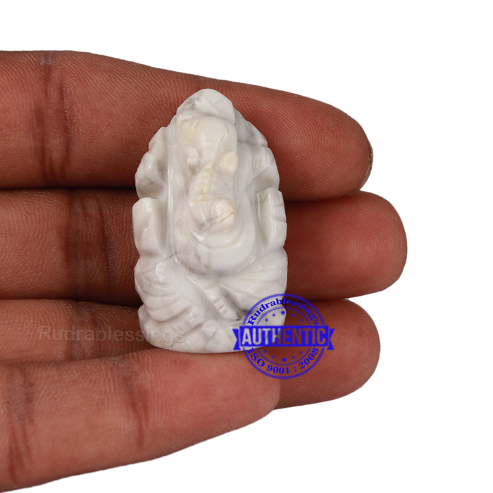 Howlite Ganesha Statue - 105 C