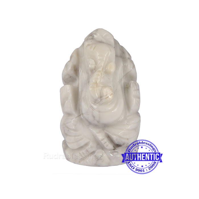 Howlite Ganesha Statue - 105 C