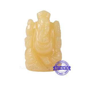 Ivory stone Ganesha Statue - 98 B
