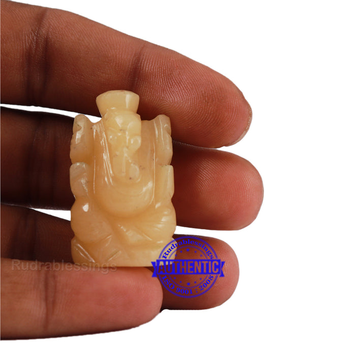 Ivory stone Ganesha Statue - 98 C