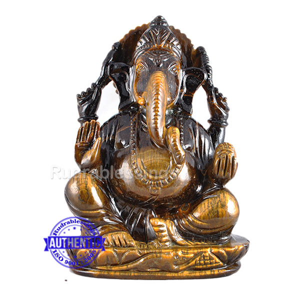 Tiger Eye Ganesha Statue