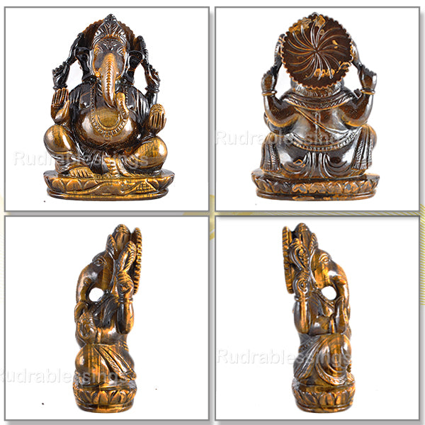 Tiger Eye Ganesha Statue