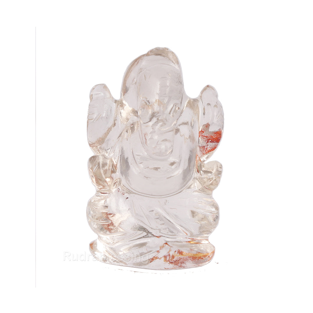 Rock Crystal (Sphatik) Ganesha Statue - 107