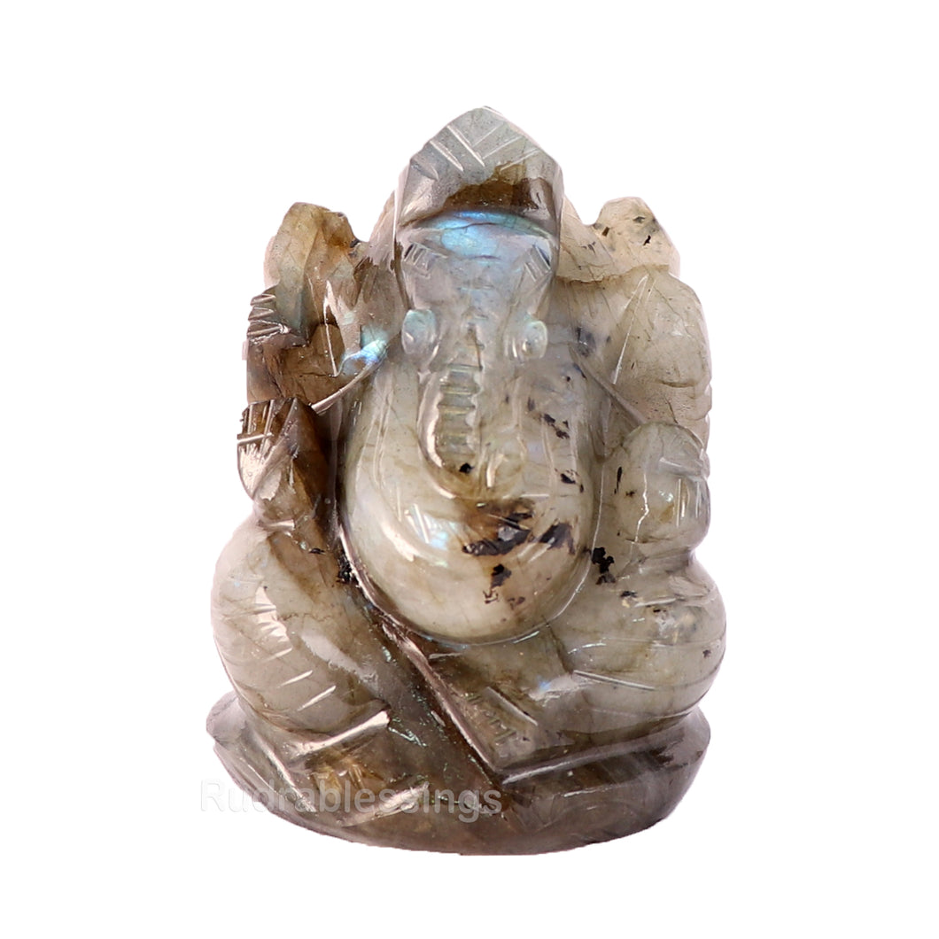 Labradorite Ganesha Statue - 44