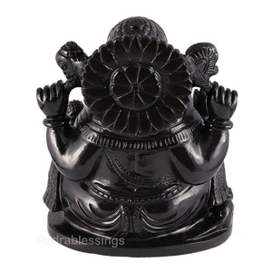 Black Agate Ganesha Statue - 52