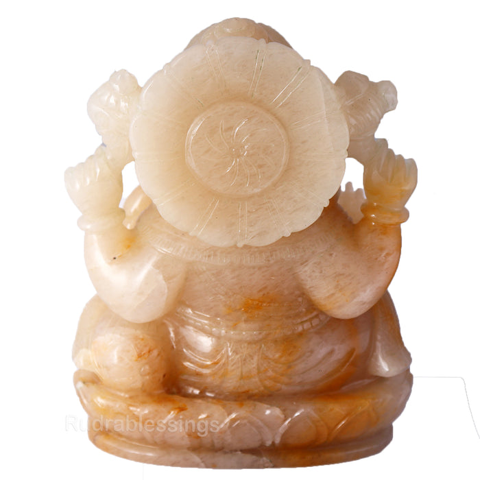 Yellow Aventurine Ganesha Statue - 53