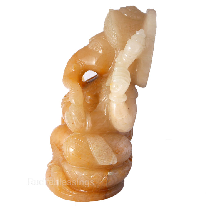 Yellow Aventurine Ganesha Statue - 53