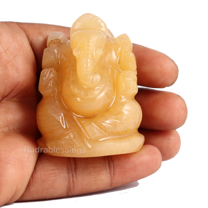 Ivory Stone Ganesha Statue - 67
