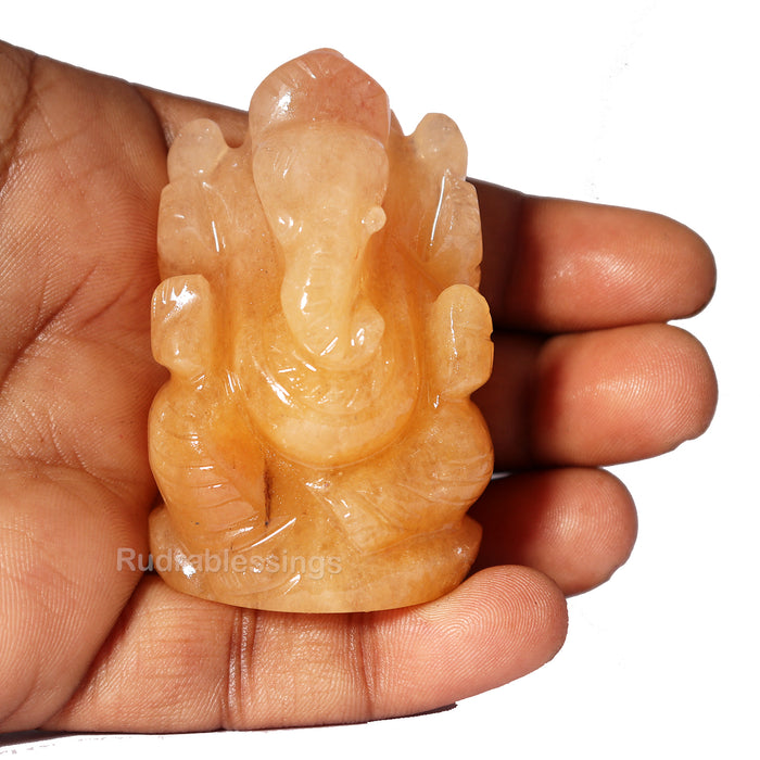 Ivory Stone Ganesha Statue - 68