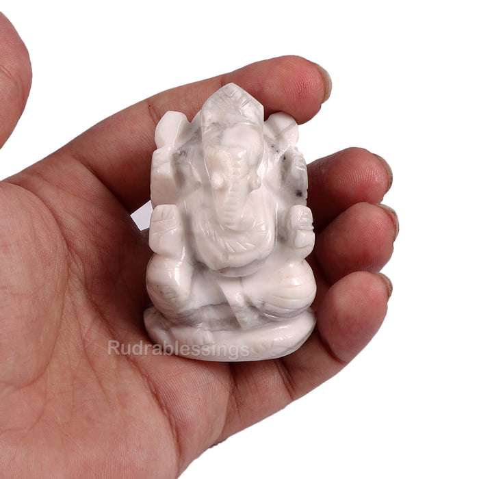 Howlite Ganesha Statue - 79