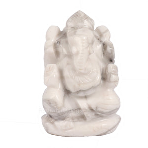 Howlite Ganesha Statue - 79
