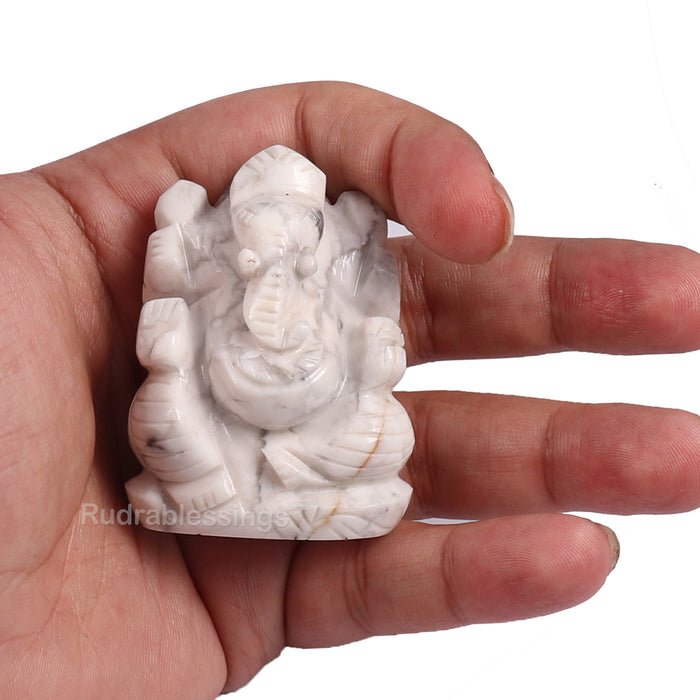 Howlite Ganesha Statue - 80