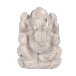 Howlite Ganesha Statue - 80