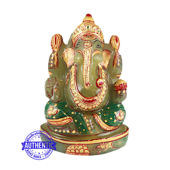 Green Jade Ganesha Statue - 1