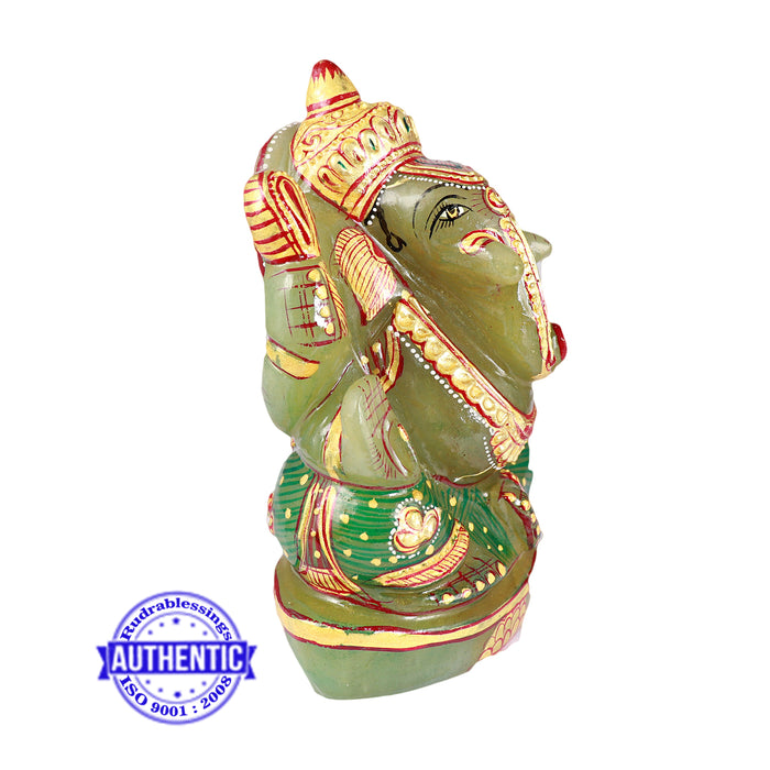 Green Jade Ganesha Statue - 1