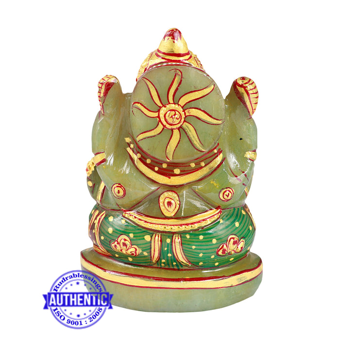 Green Jade Ganesha Statue - 1