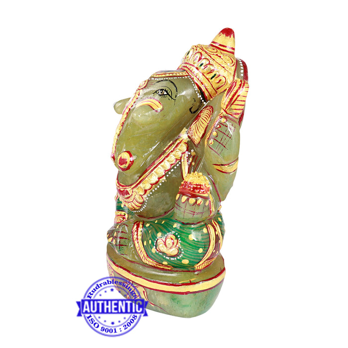 Green Jade Ganesha Statue - 1