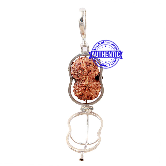 Indonesian Gaurishankar Rudraksha Pendant (Pure Silver) - 4