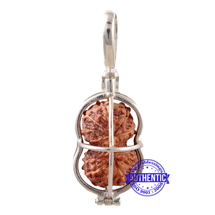 Indonesian Gaurishankar Rudraksha Pendant (Pure Silver) - 4
