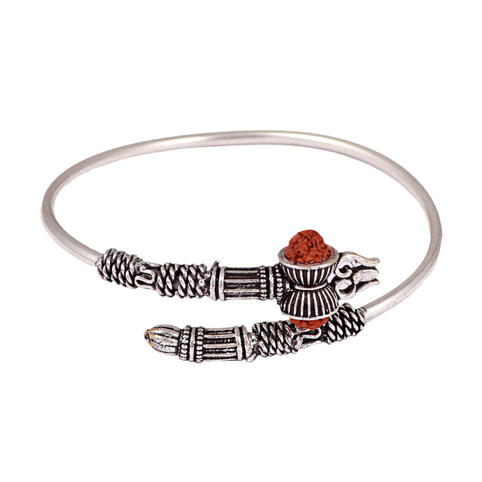 Rudraksha Trishul Damroo Designer Kada with Ring and Pendant