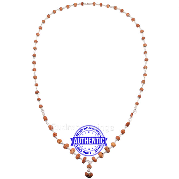 Rudraksha MahaSidhShakti Mala from Indonesia (Mini size beads) - 1 (Pure Silver)