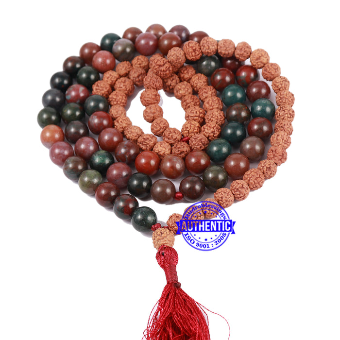 Mix Jasper Stone + Rudraksha Mala - 2