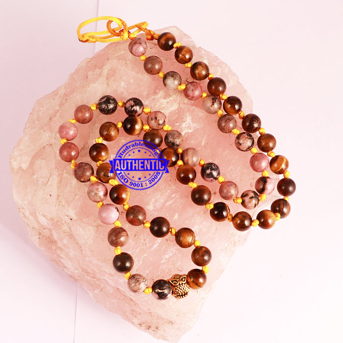 Tiger Eye + Rhodonite Stone Mala