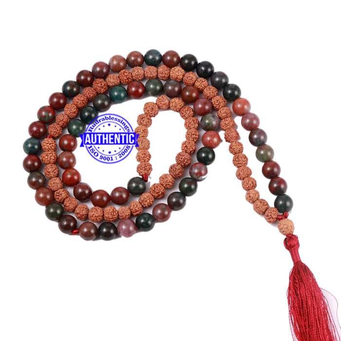Mix Jasper Stone + Rudraksha Mala - 2