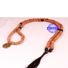 Load image into Gallery viewer, Black Onyx + Rudraksha Mala with OM accessory - 2

