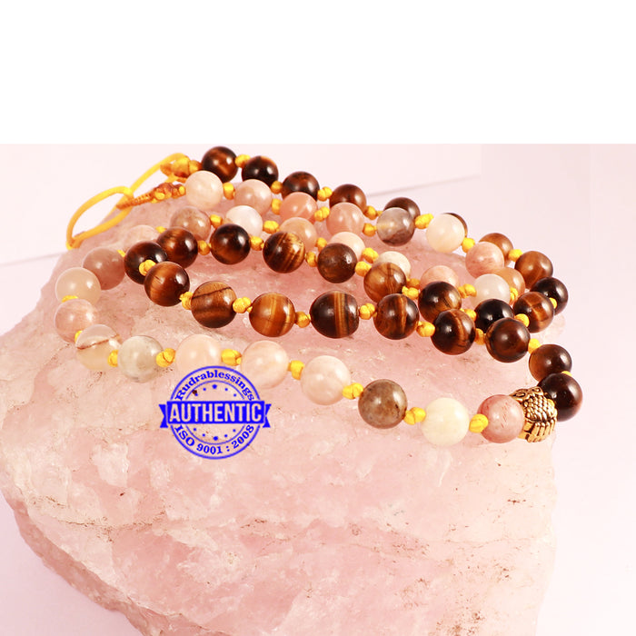 Tiger Eye + Moonstone Mala