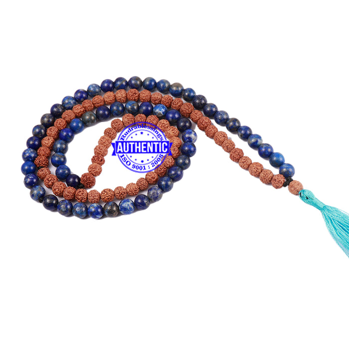 Lapis Lazuli Stone + Rudraksha Mala - 2