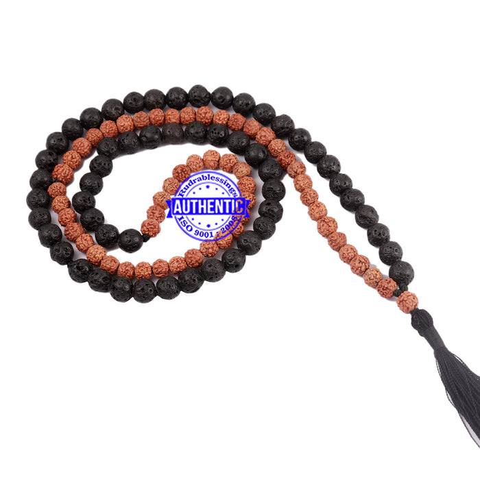 Lava Stone + Rudraksha Mala - 2