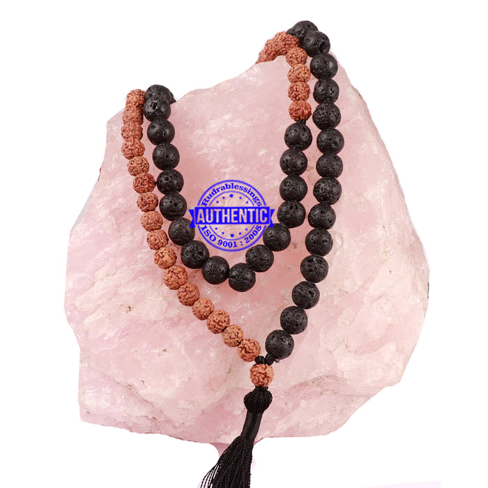 Lava Stone + Rudraksha Mala - 2