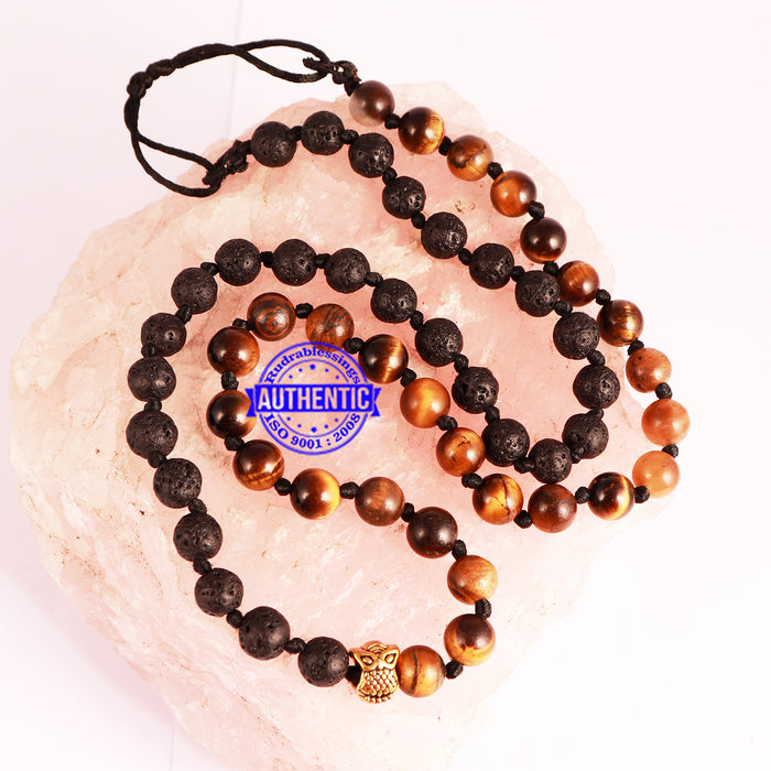 Tiger Eye + Lava Stone Mala