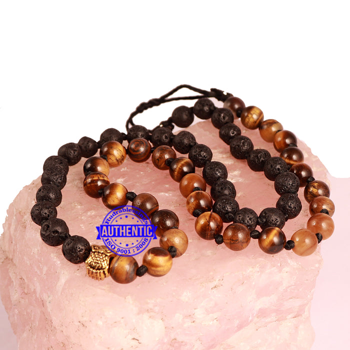Tiger Eye + Lava Stone Mala