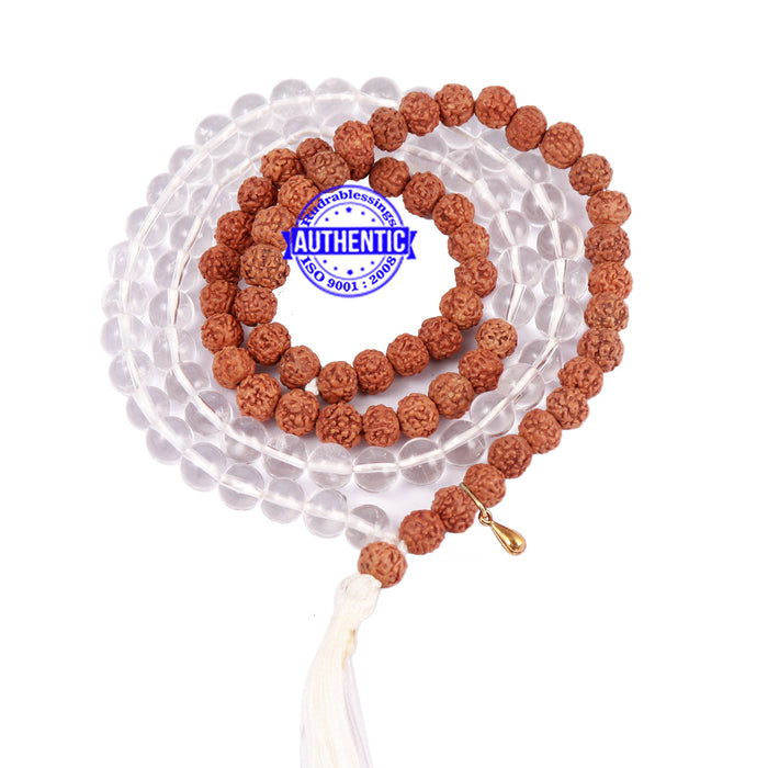 Sphatik (Rock Crystal) + Rudraksha Mala with Gada accessory - 2