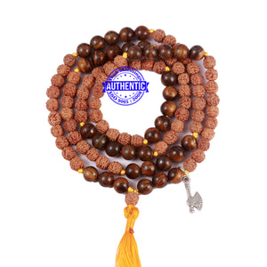 Tiger Eye Stone + Rudraksha Mala with Axe accessory - 5