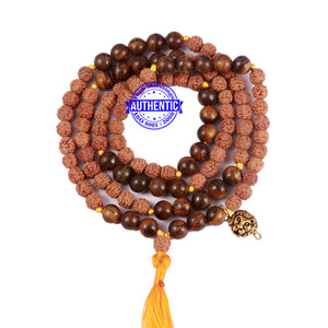 Tiger Eye Stone + Rudraksha Mala with Lion accessory - 5