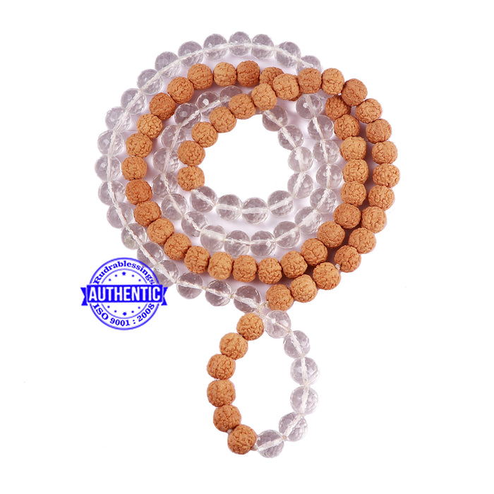 Sphatik (Rock Crystal) + Rudraksha Mala - 5