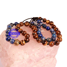 Load image into Gallery viewer, Tiger Eye + Lapis Lazuli Stone Mala
