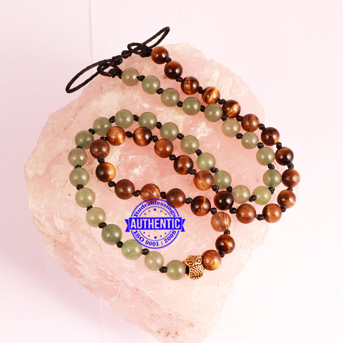 Tiger Eye + Green Aventurine Stone Mala