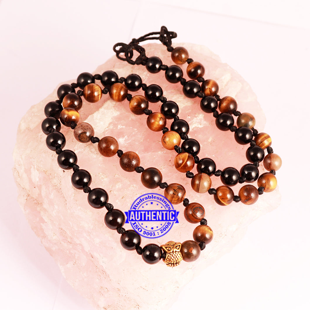 Tiger Eye + Black Onyx Stone Mala
