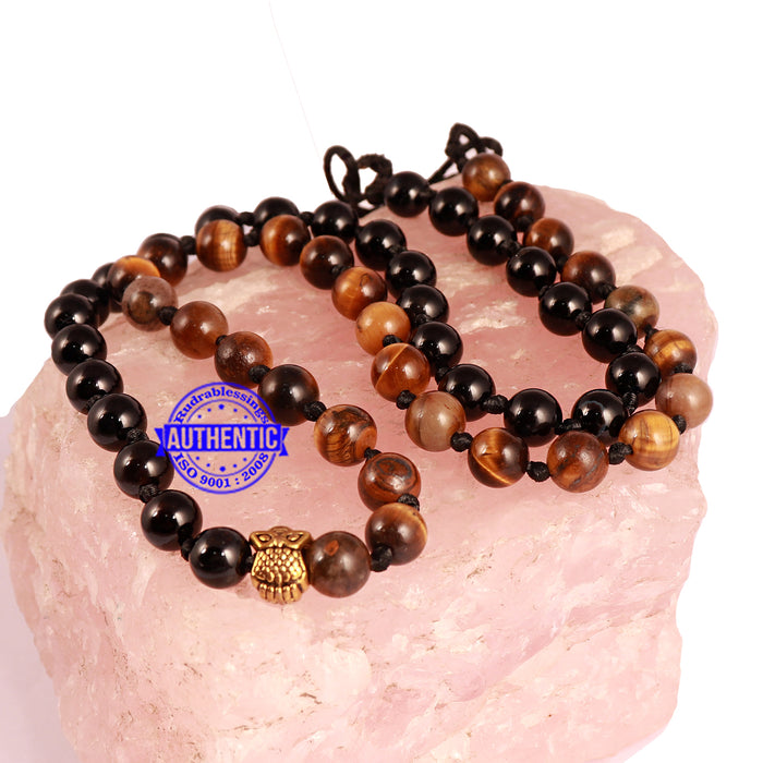 Tiger Eye + Black Onyx Stone Mala