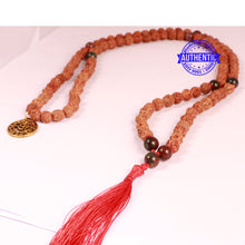 Load image into Gallery viewer, Bloodstone + Rudraksha Mala with OM accessory - 1
