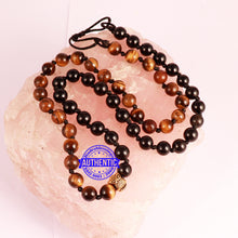 Load image into Gallery viewer, Tiger Eye + Black Tourmaline Stone Mala
