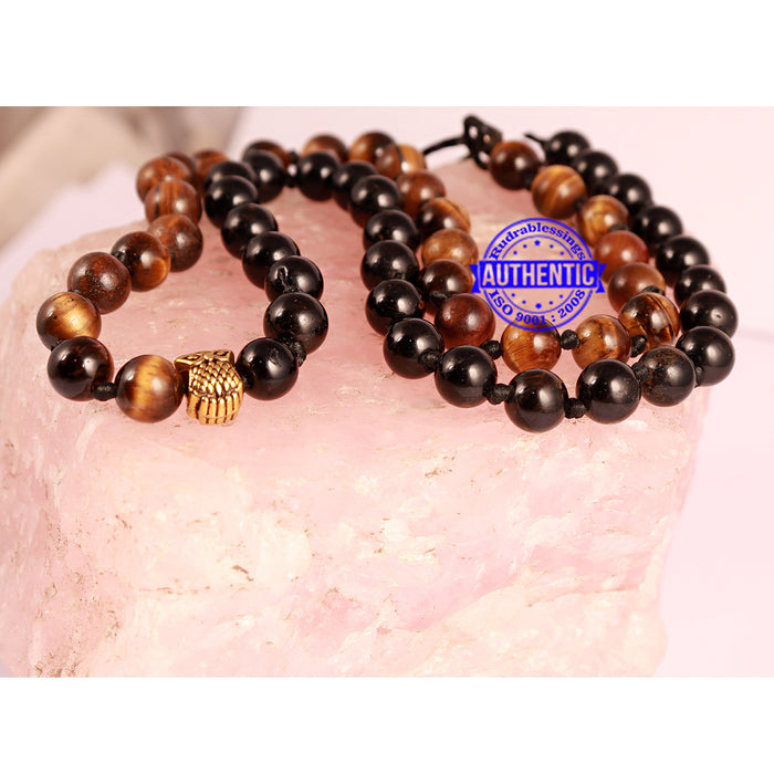 Tiger Eye + Black Tourmaline Stone Mala