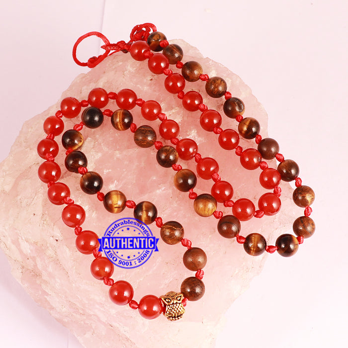 Tiger Eye + Red Onyx Stone Mala