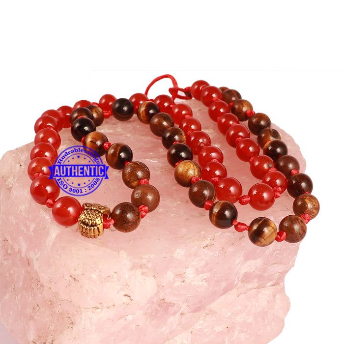Tiger Eye + Red Onyx Stone Mala